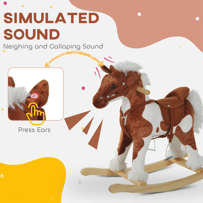 Kids Plush Rocking Horse with Realistic Sounds