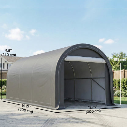 Portable Carport Tent 10 x 16 ft with Zippered Door