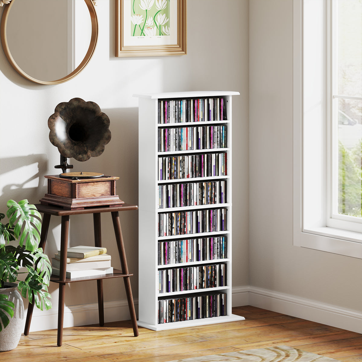 8-Tier Slim CD and DVD Storage Shelf
