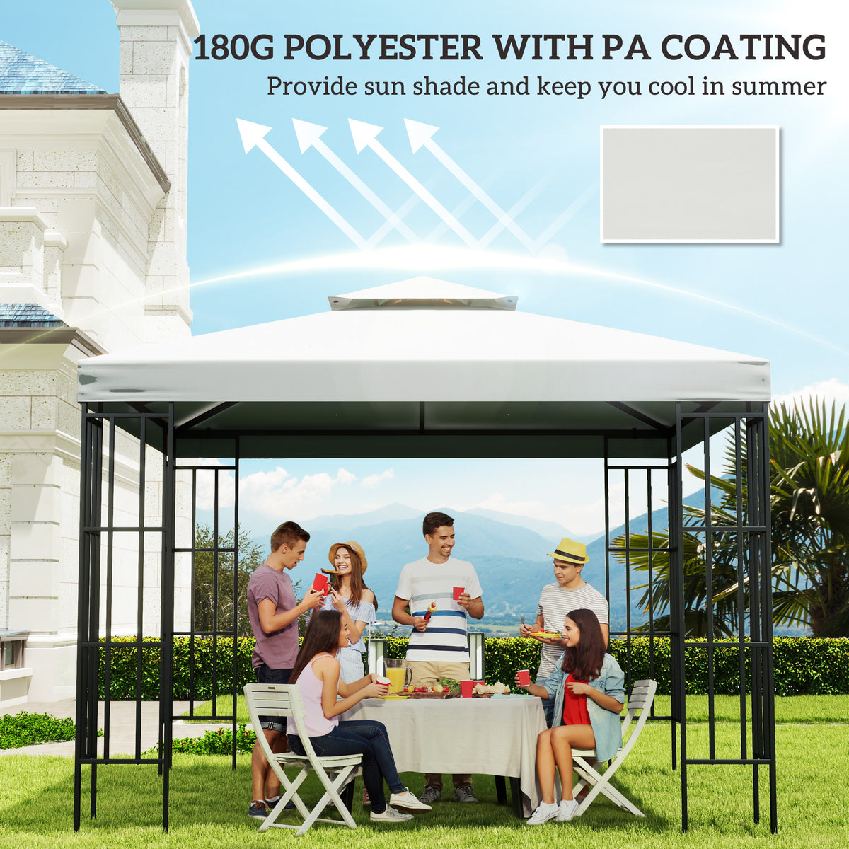 Two-Tier Gazebo Canopy Replacement Top 10 x 10 ft