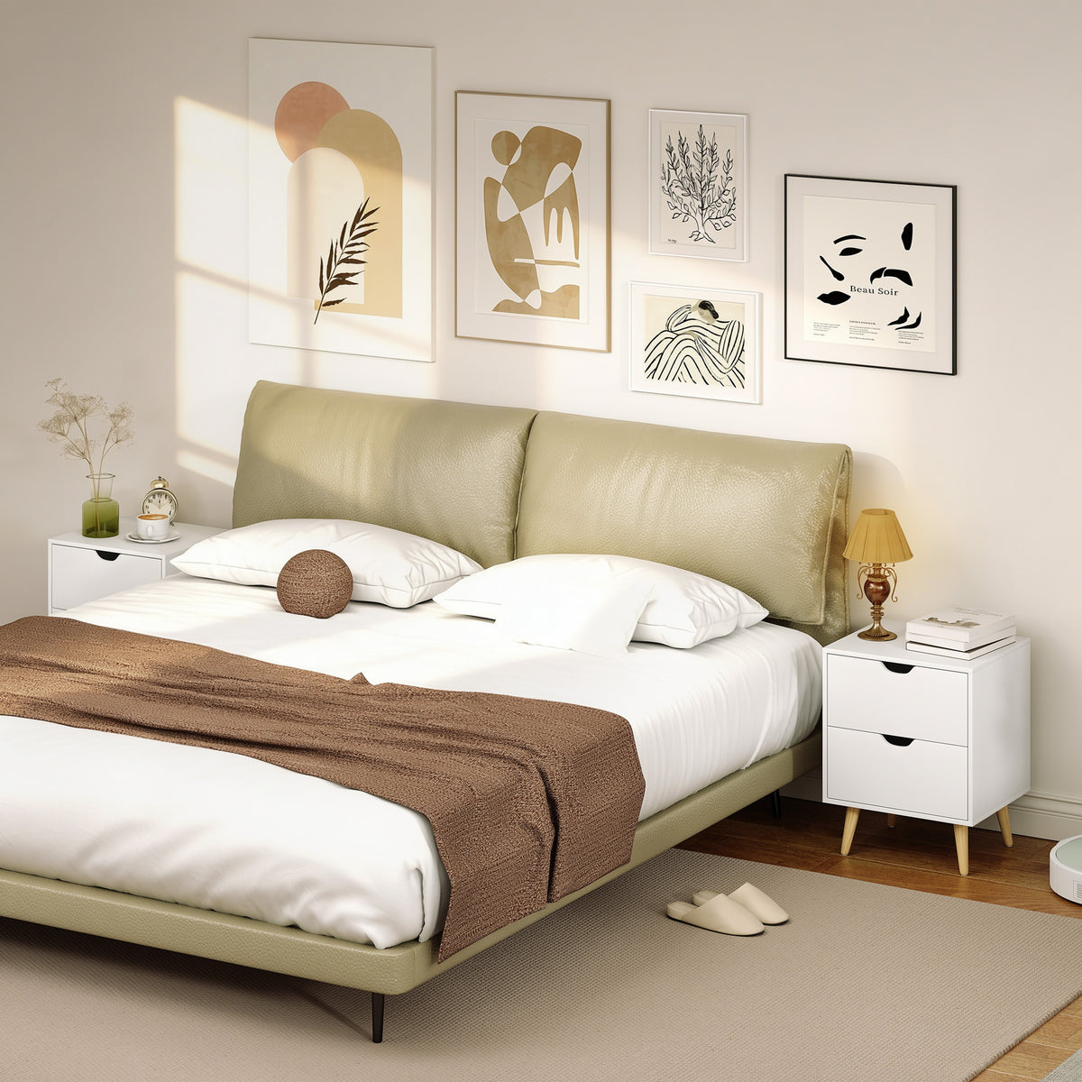 Modern bedside tables set of 2 drawers