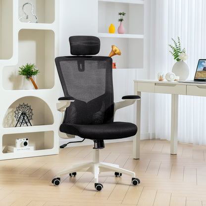 Ergonomic office chair with adjustable lumbar support