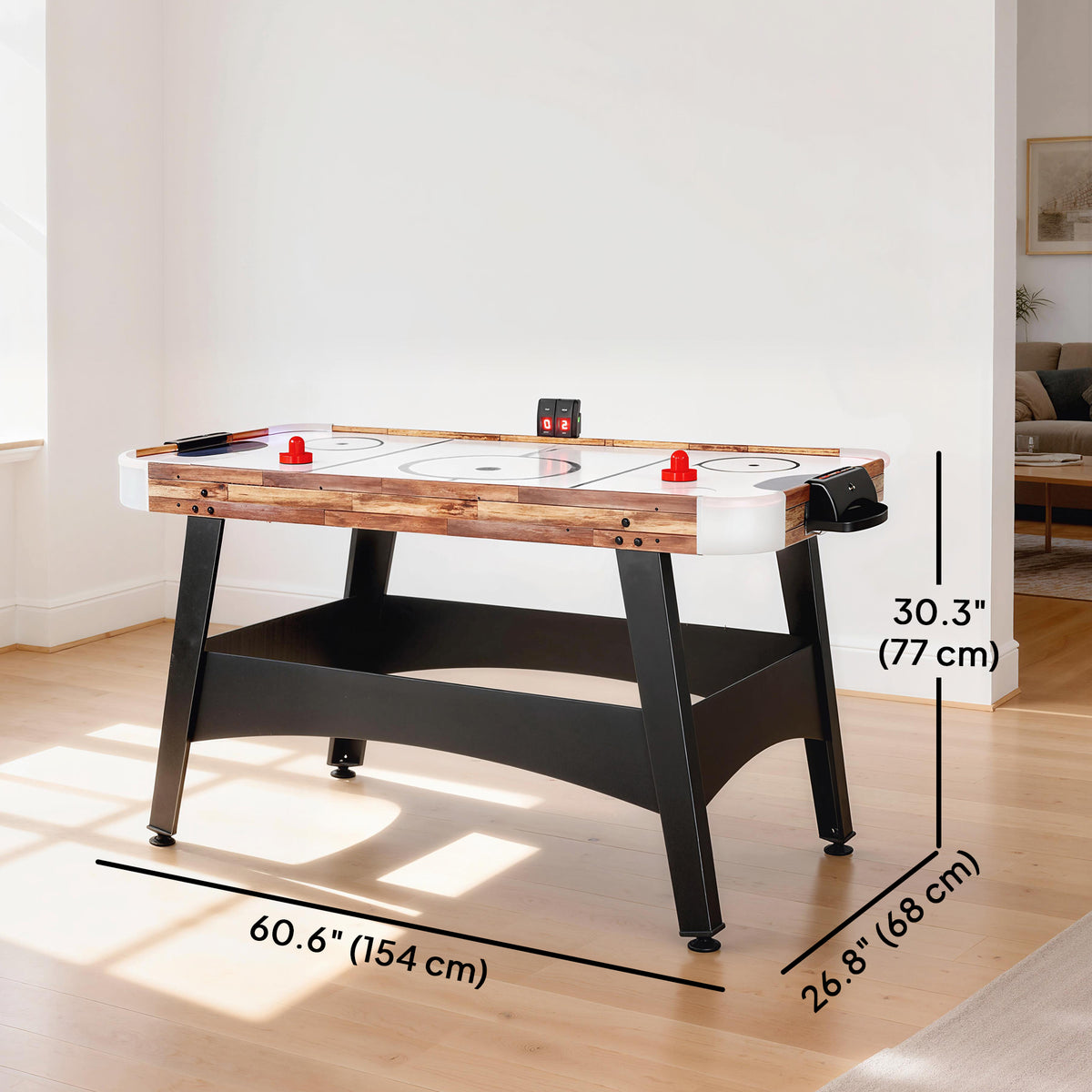 Arcade Air Hockey Table with LED Scoreboard 61 in