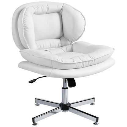 Wide armless tilting office chair