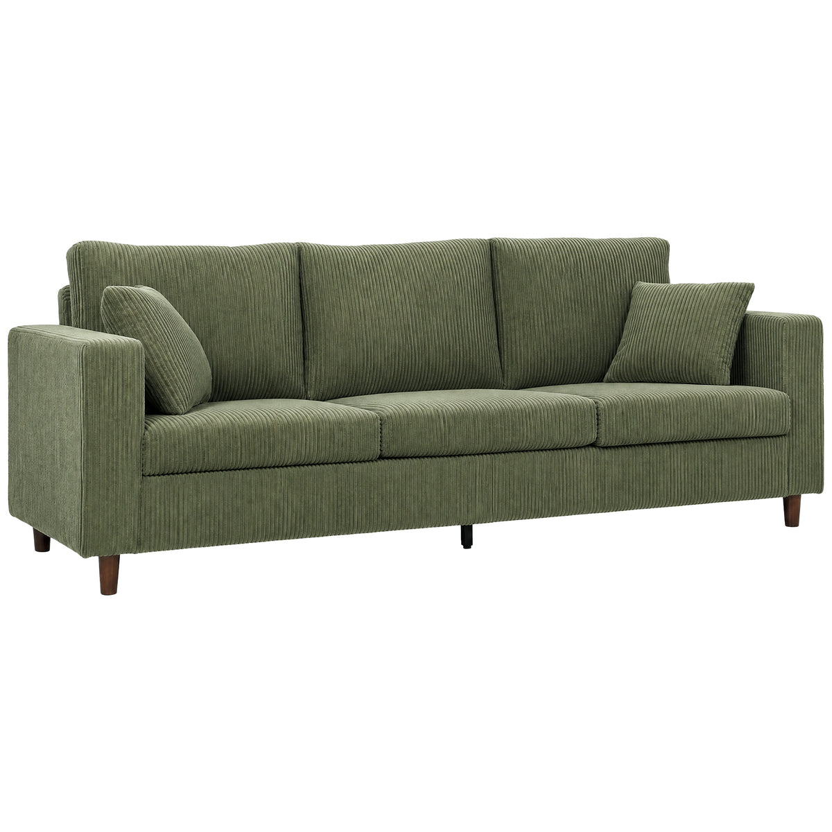 3-Seater Sofa Wide Deep Seat Corduroy with Spring Cushion