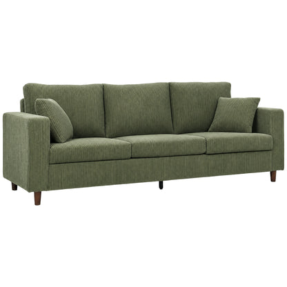 3-Seater Sofa Wide Deep Seat Corduroy with Spring Cushion
