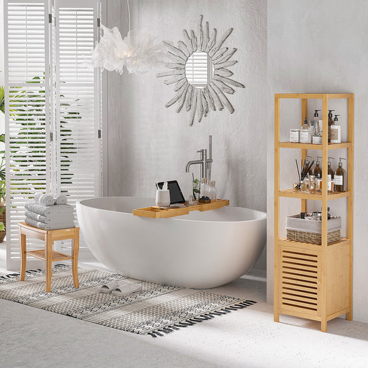 Bamboo Shower Bench 20 inch with Storage