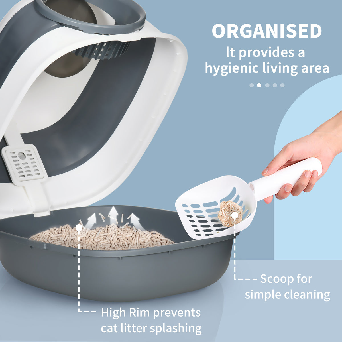 Foldable covered cat litter box
