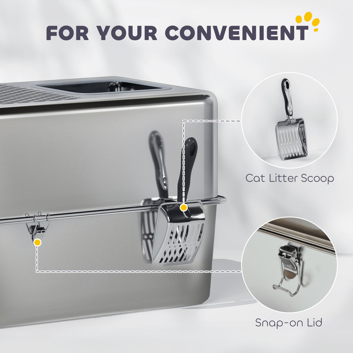 Enclosed Stainless Steel Cat Litter Box