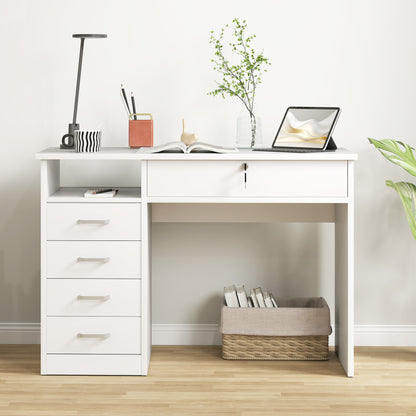 Computer Desk with Lockable Drawer and Storage