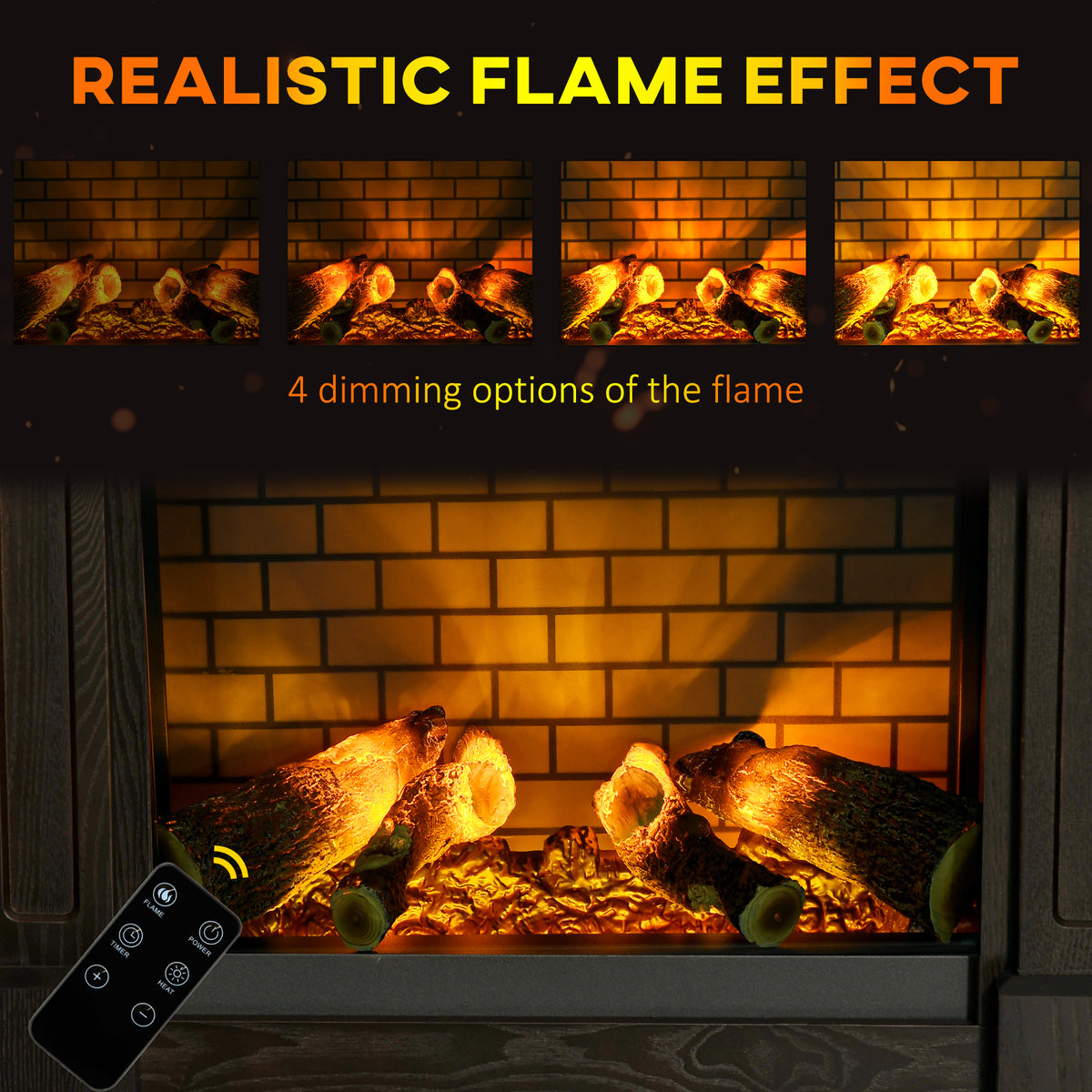 Electric Fireplace with Mantel Freestanding