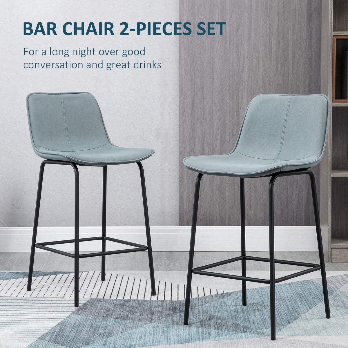 Upholstered counter height bar stools set of 2