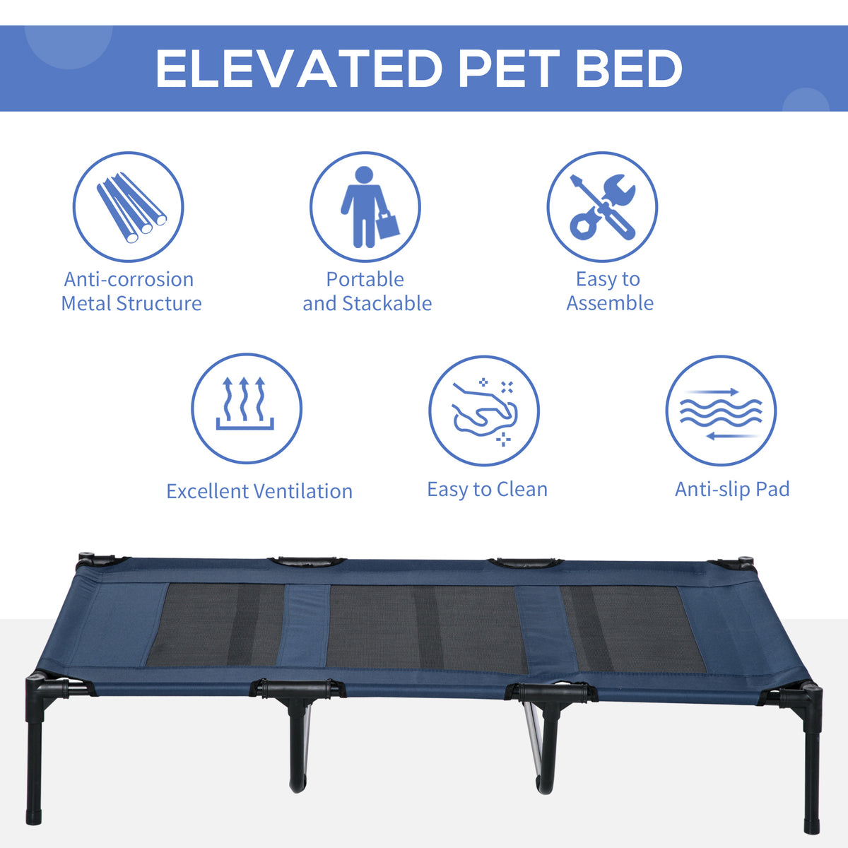 Cama elevada para perro de gran tamaño interior exterior