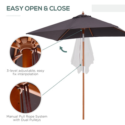 Rectangular Patio Umbrella Tilt 200 x 150 cm
