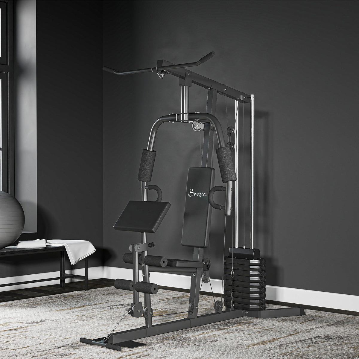 Multi-exercise home gym station