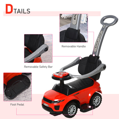 3-in-1 Toddler Push Ride-On Car