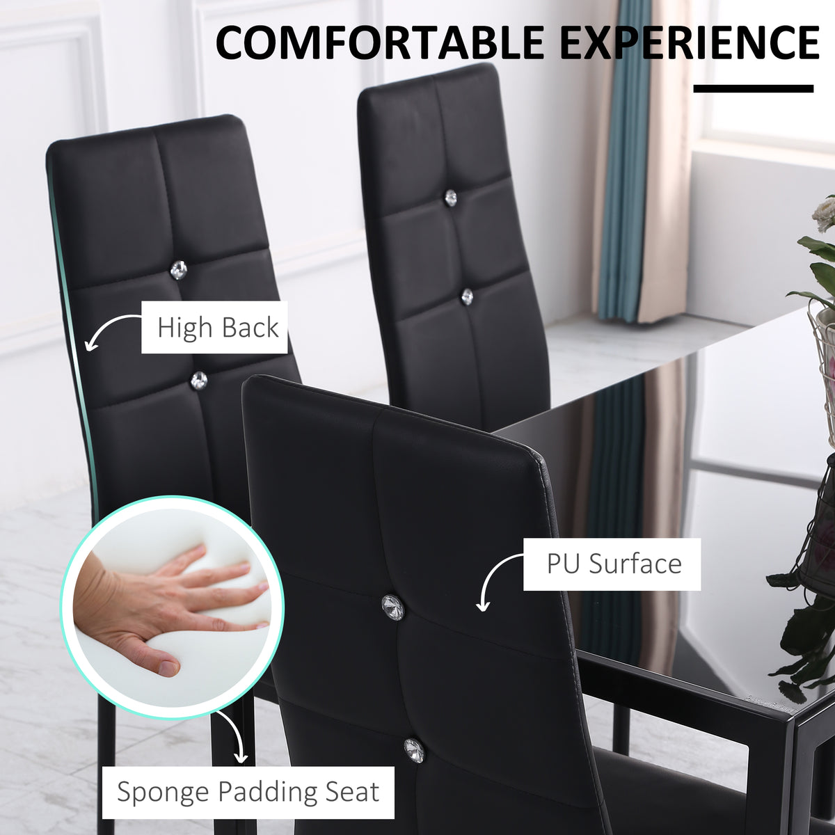 Tufted Dining Side Chairs Set of 4