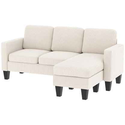Sofá seccional en L con chaise longue o puf