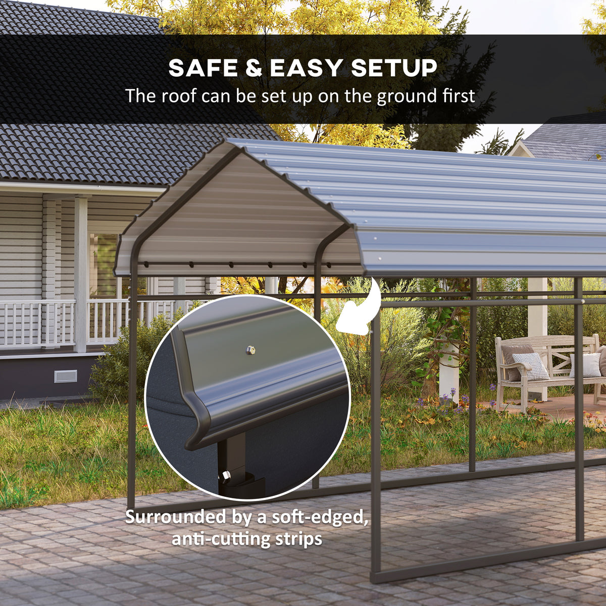 Heavy duty metal carport with removable sidewalls