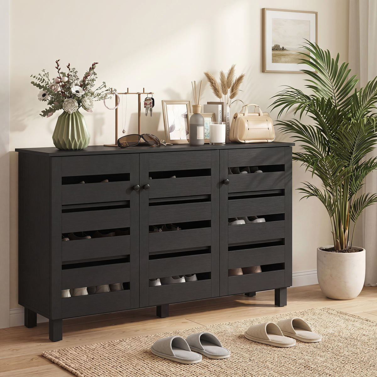 Zapatero con persianas de 3 puertas