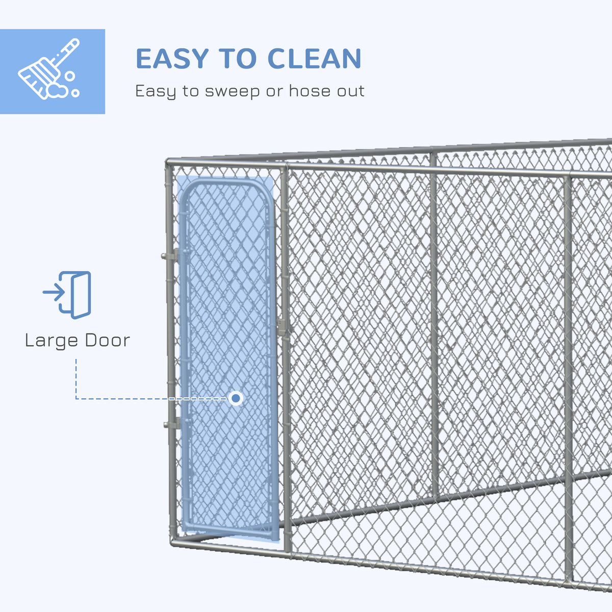 Outdoor dog playpen with galvanized steel frame