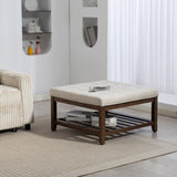 Tufted storage ottoman coffee table