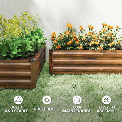 Galvanized Raised Garden Beds Set of 2 Outdoor