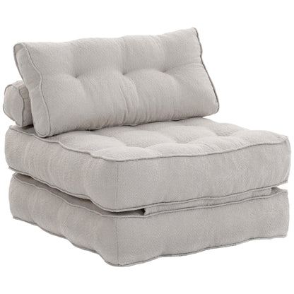 3-in-1 Convertible Chair Bed with Thick Cushions