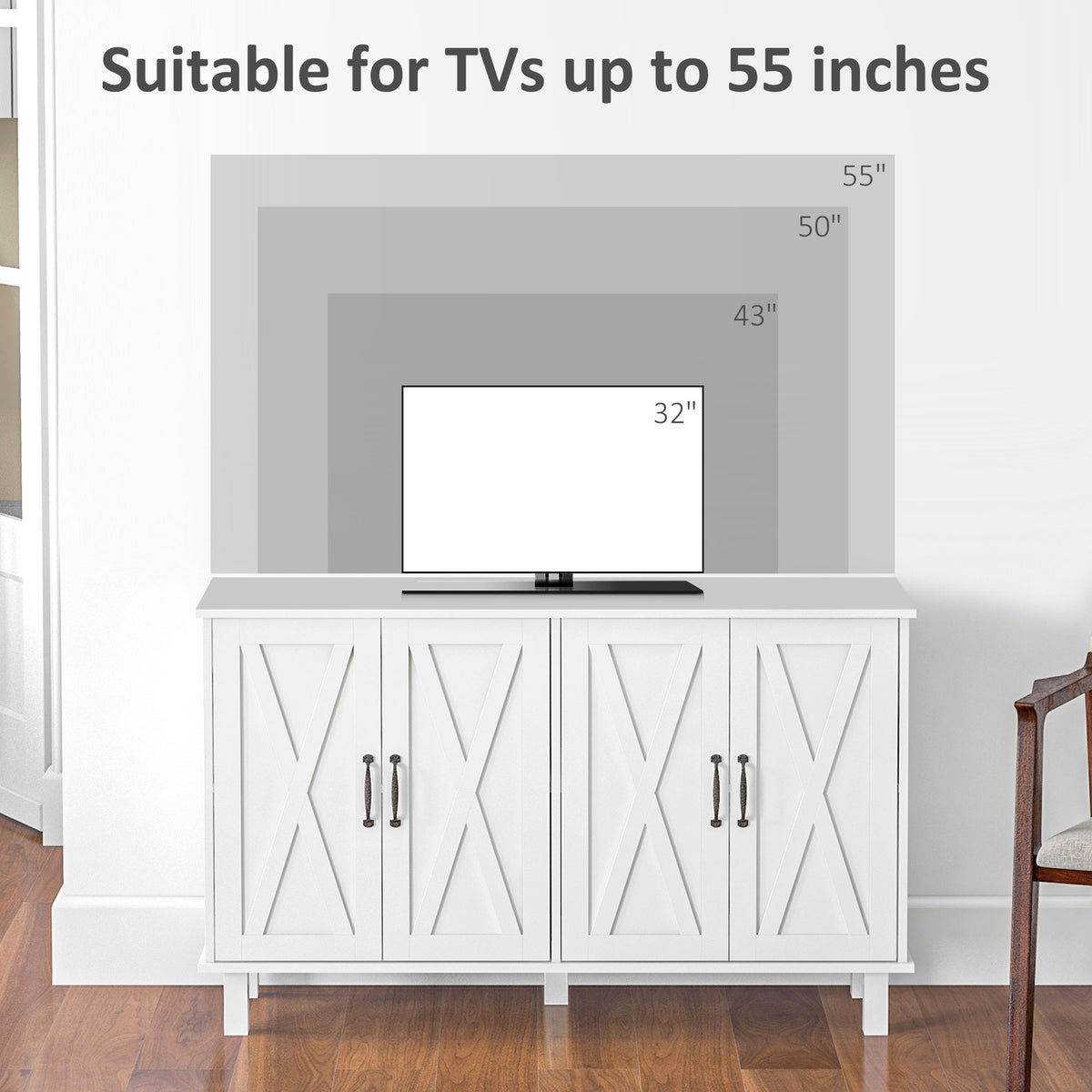 Kitchen sideboard barn door cabinet