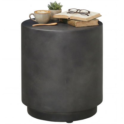 Round terrazzo finish side table