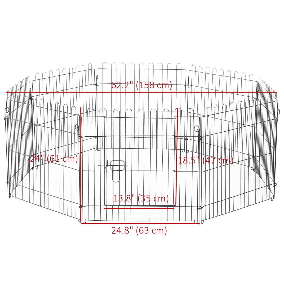 Parque para perros octogonal de 8 paneles plegable