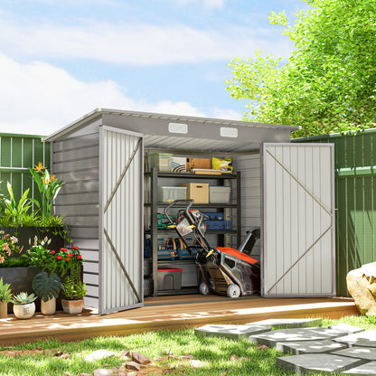 Galvanized Steel Garden Shed with Double Doors