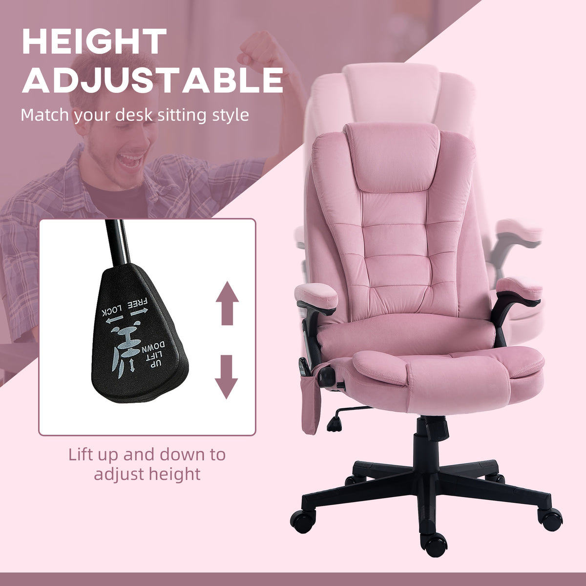 Reclining Executive Massage Office Chair with High Back