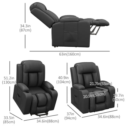 Sillón reclinable y elevador eléctrico de cuero sintético