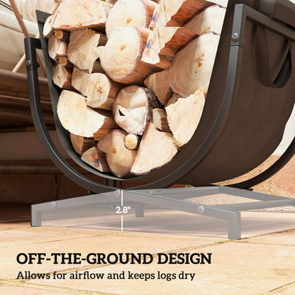 Foldable Firewood Rack for Fireplace with Log Carrier
