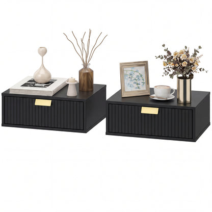 Modern floating bedside tables — Set of 2
