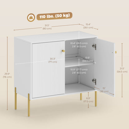 Aparador moderno con puertas acanaladas y estante ajustable