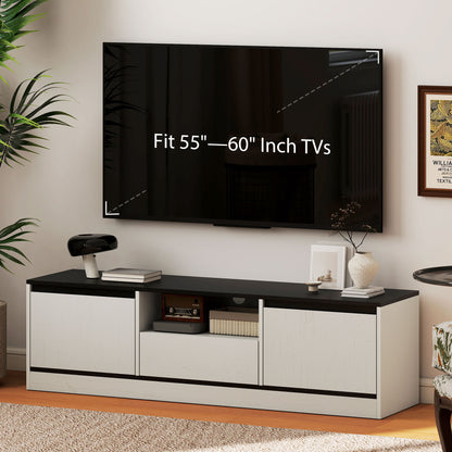 Modern TV stand with storage and cable management