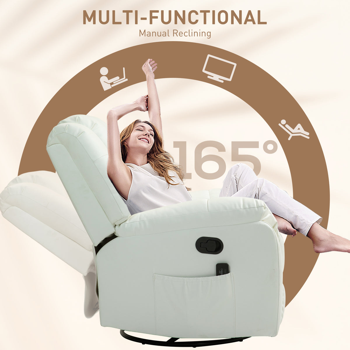 Vibration Massage Recliner Chair Faux Leather