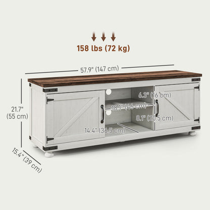 Farmhouse TV stand barn doors for 165 cm (165 cm) TV
