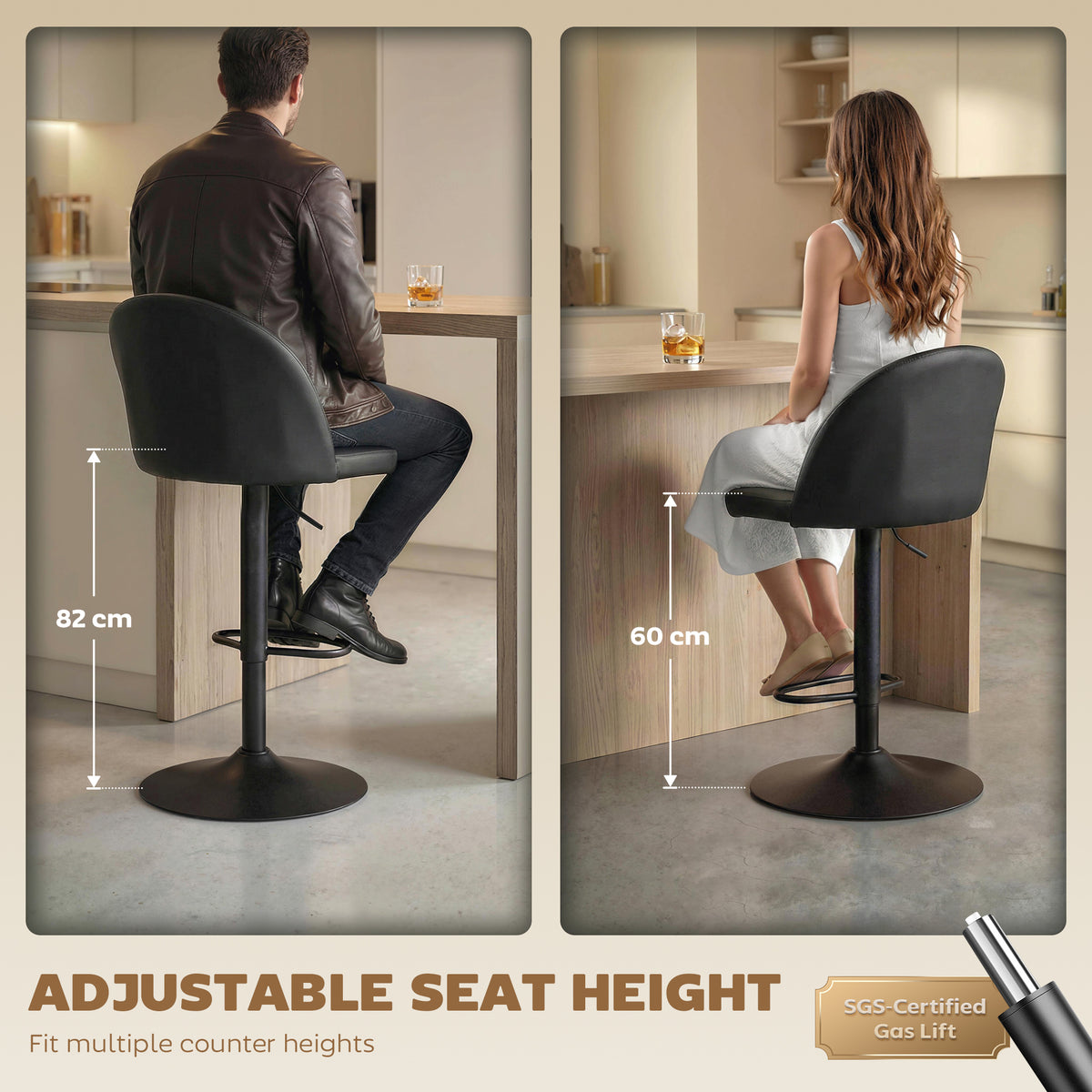 Swivel bar stools adjustable set of 2