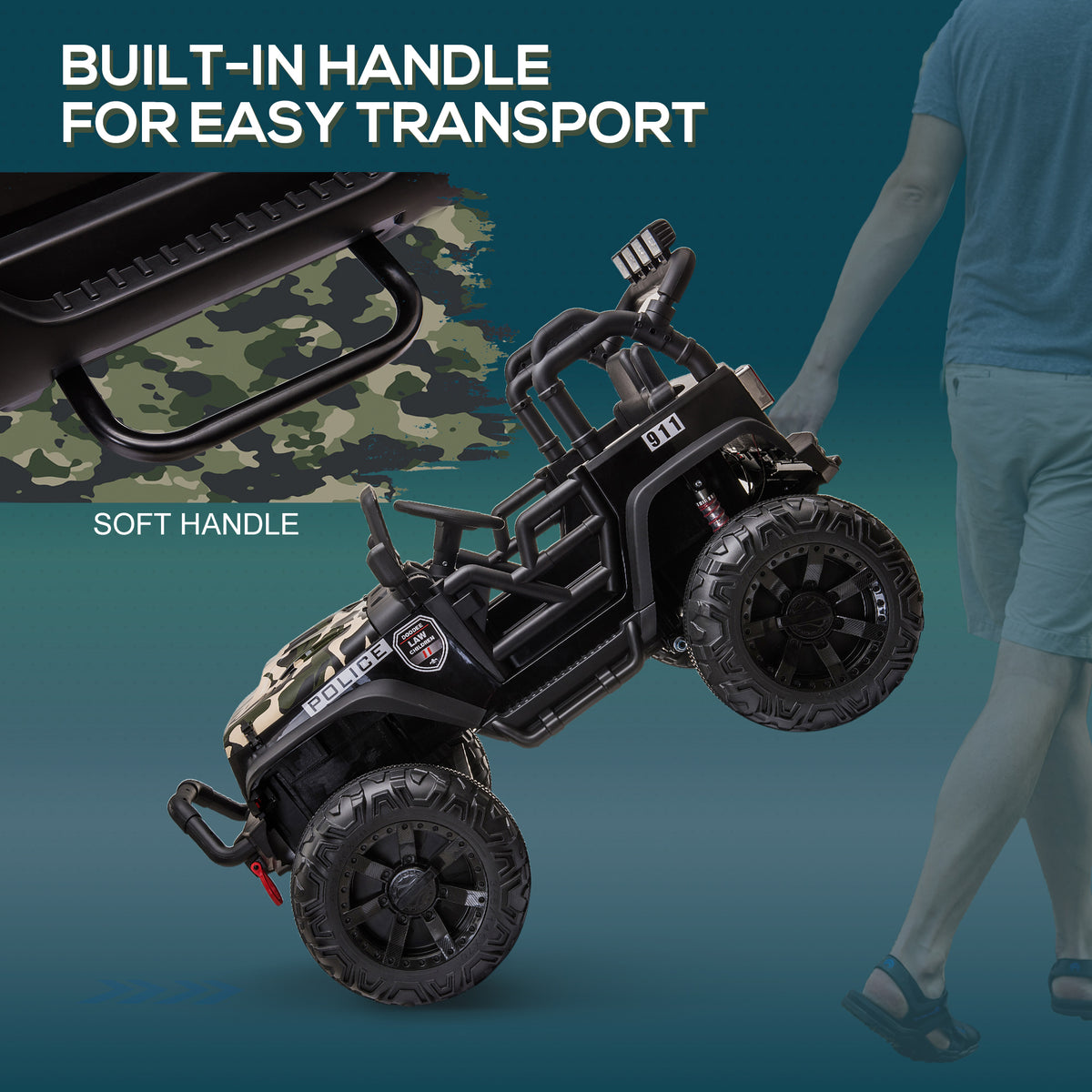 12V Electric Kids Police Off-Road Ride-On Car