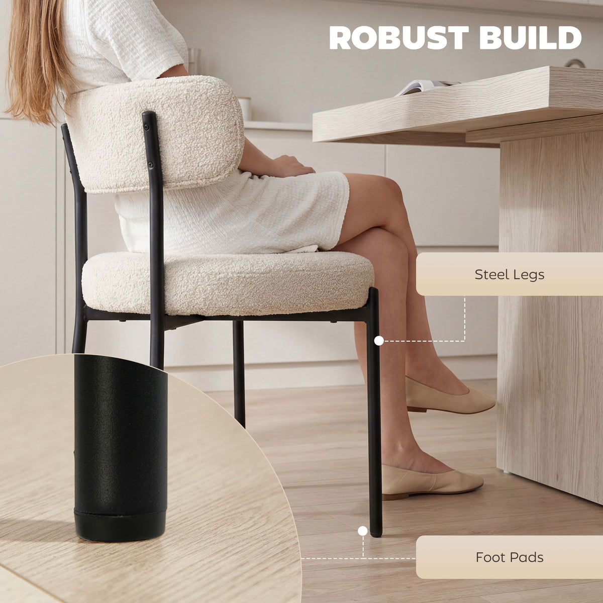 Juego de 4 sillas de comedor modernas acolchadas