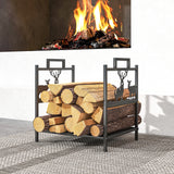 Heavy duty log stand with handles — reindeer design