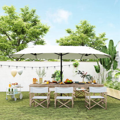 Double Canopy Patio Umbrella with Crank — 457 cm