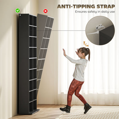 9-Tier Media Shelf 18 Compartments Adjustable