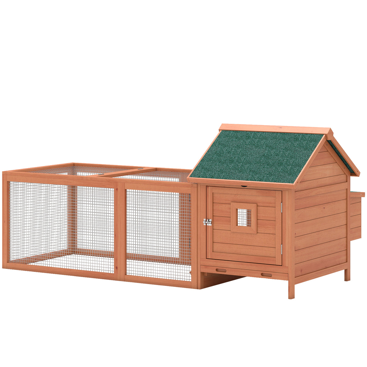 Wooden Chicken Coop with Run and Nesting Box 184 x 101 x 81 cm