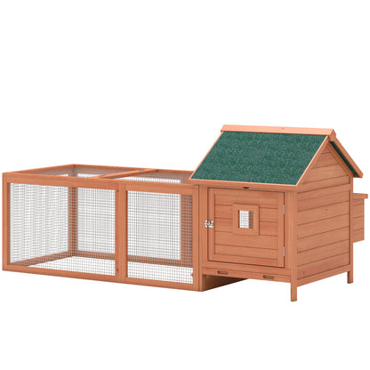 Wooden Chicken Coop with Run and Nesting Box 184 x 101 x 81 cm