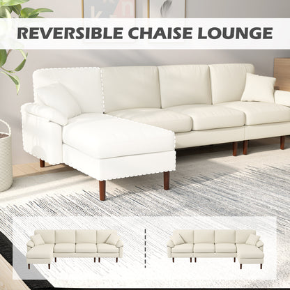 L-Shaped Sectional Sofa with Reversible Chaise Lounge