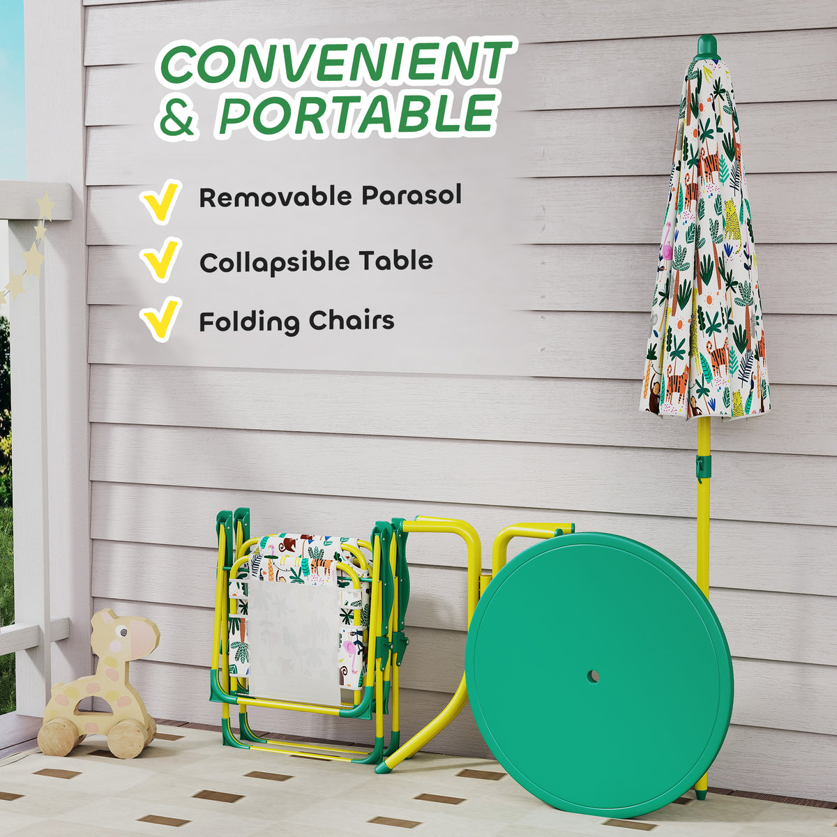Conjunto de mesa de pícnic y sillas para niños — Lote de 4